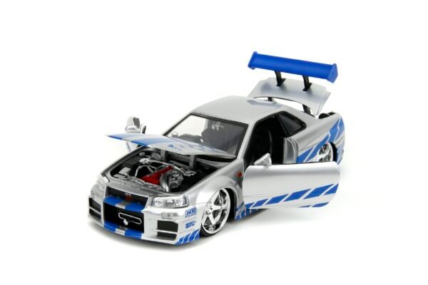 Jada 1:24 Nissan Skyline GT-R R34 2002 de Brian (Plateado) – Fast & Furious