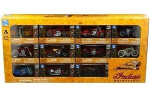 New Ray 1:32 Set Variado de Motocicletas Indian (11 Estilos)