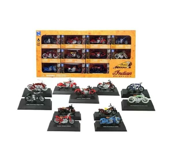 New Ray 1:32 Set Variado de Motocicletas Indian (11 Estilos)
