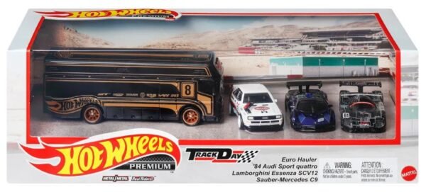 (Pre-venta) Hot Wheels Diorama – '84 Audi Sport Quattro, Lamborghini Essenza SCV12, Sauber-Mercedes C9, Euro Hauler