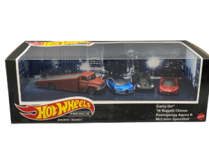 (Pre-venta) Hot Wheels Diorama – '16 Bugatti Chiron, Koenigsegg Agera R, McLaren Speedtail, Carry On