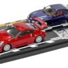 Set Initial D – Nissan Silvia (Rojo) & Nissan GT-R R35 (Azul)