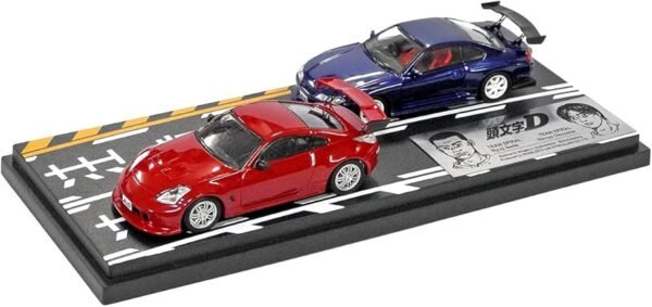 Set Initial D – Nissan Silvia (Rojo) & Nissan GT-R R35 (Azul)