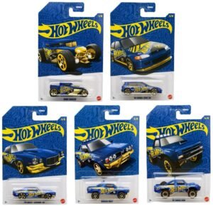 (Pre-venta) Hot Wheels Set Aniversario Azul & Dorado (5 Modelos)