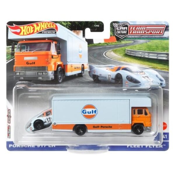 Hot Wheels Team Transport 41 Gulf Porsche 917 LH Fleet Flyer