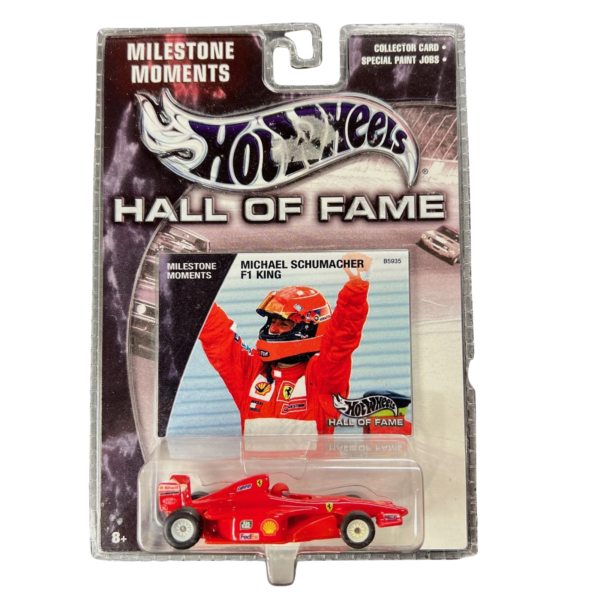 (Pre-venta) Hot Wheels Hall of Fame Milestone Moments Schumacher Ferrari F2002 1:64 Red