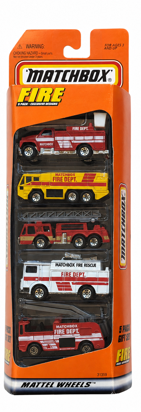 1997 Fire Truck 5 Pack Matchbox Mattel Wheels
