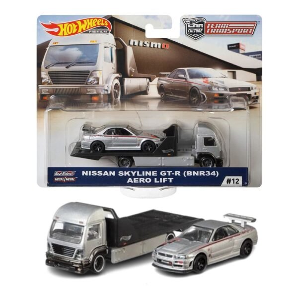 (Pre-venta) Hot Wheels Team Transport #12 Nissan Skyline GT-R R 34 & Aero Lift