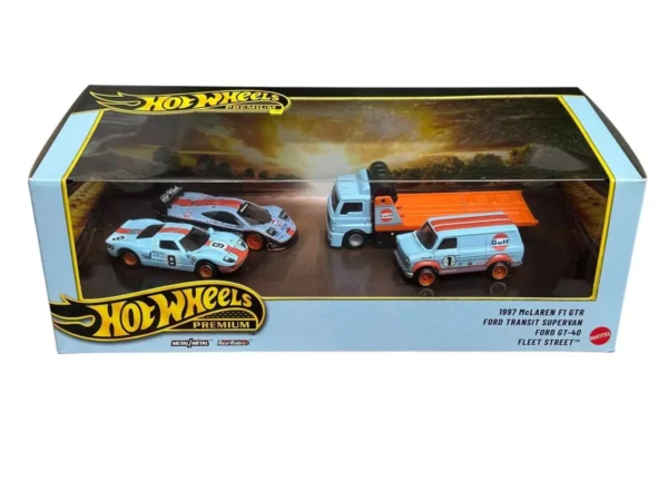 (Pre-venta) 2026 Hot Wheels Gulf Collector Set | Ford | McLaren | Fleet Street Diorama